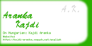 aranka kajdi business card